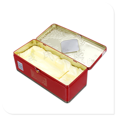 rectangular tin box with pvc window